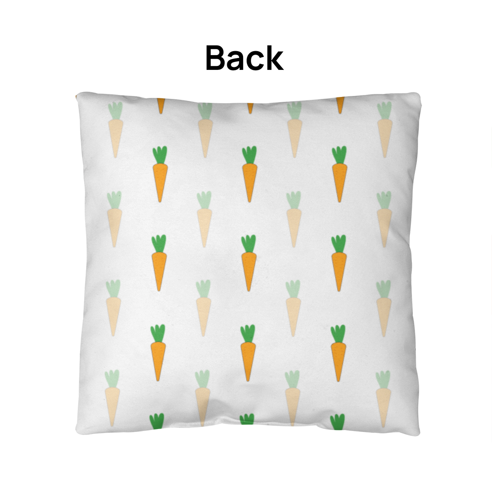 Two Sided Easter Decorative Throw Pillow w/Carrots